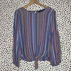francesca’s | blue striped top